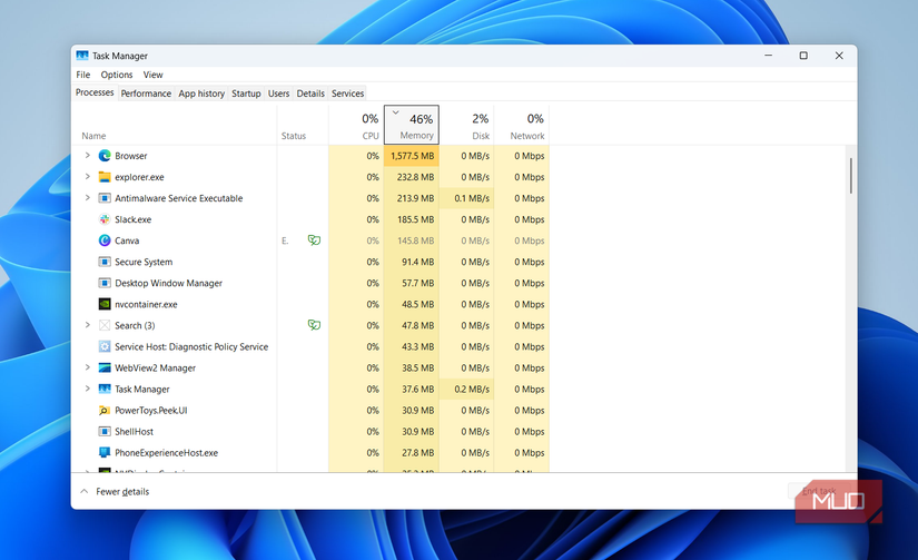 Classic task manager on Windows 11