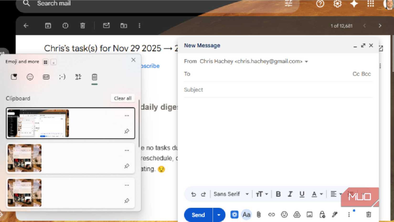 Using Clipboard history within applications