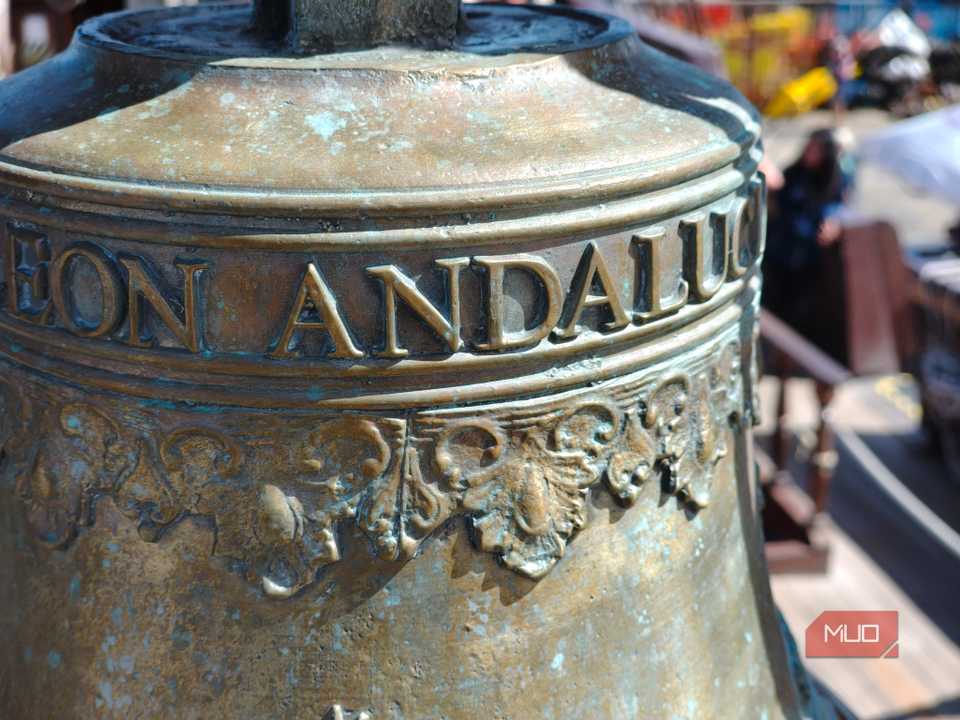 close up of ships bell.
