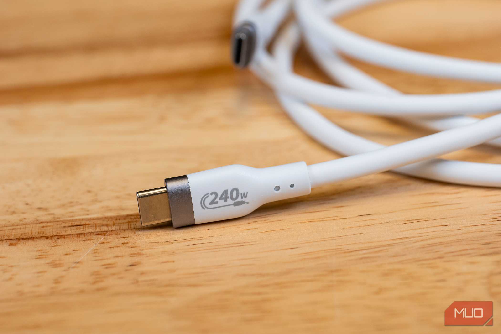Close up of the HYPER HyperJuice 240W Silicone USB-C to USB-C Cable
