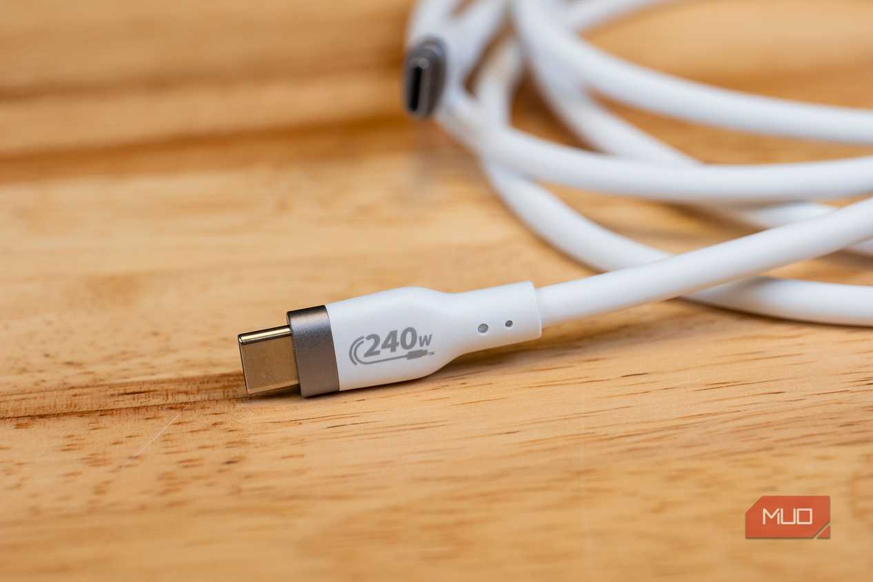 Close up of the HYPER HyperJuice 240W Silicone USB-C to USB-C Cable