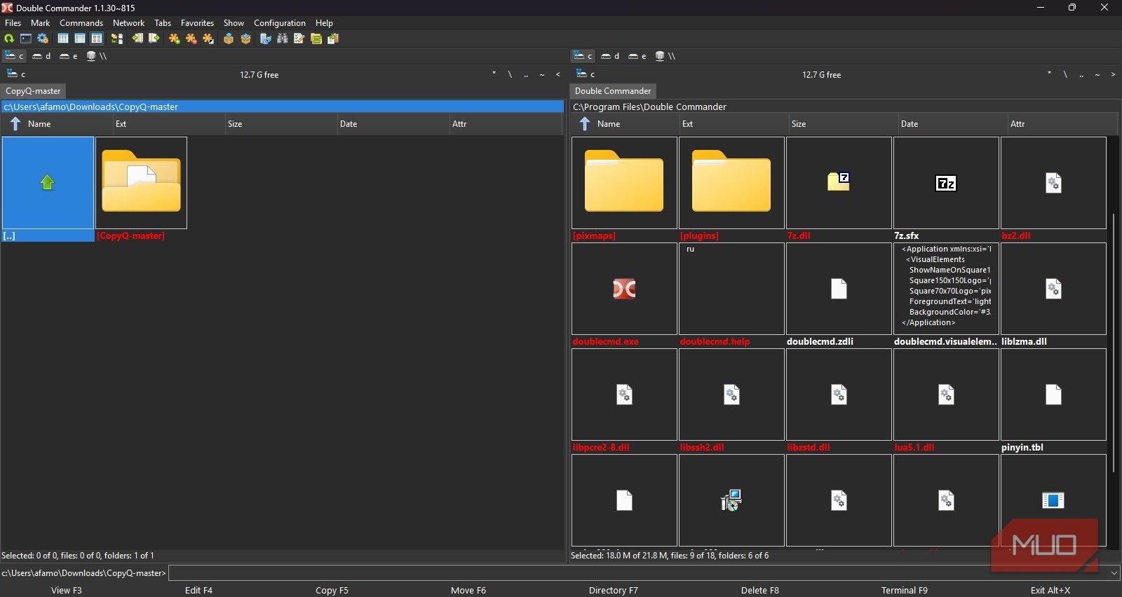 Color coded thumbnail view on Double Commander