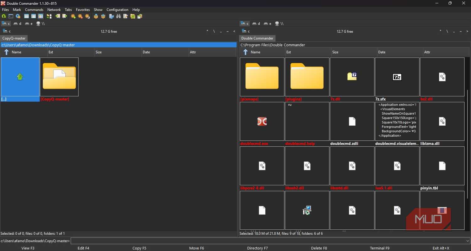 Color coded thumbnail view on Double Commander