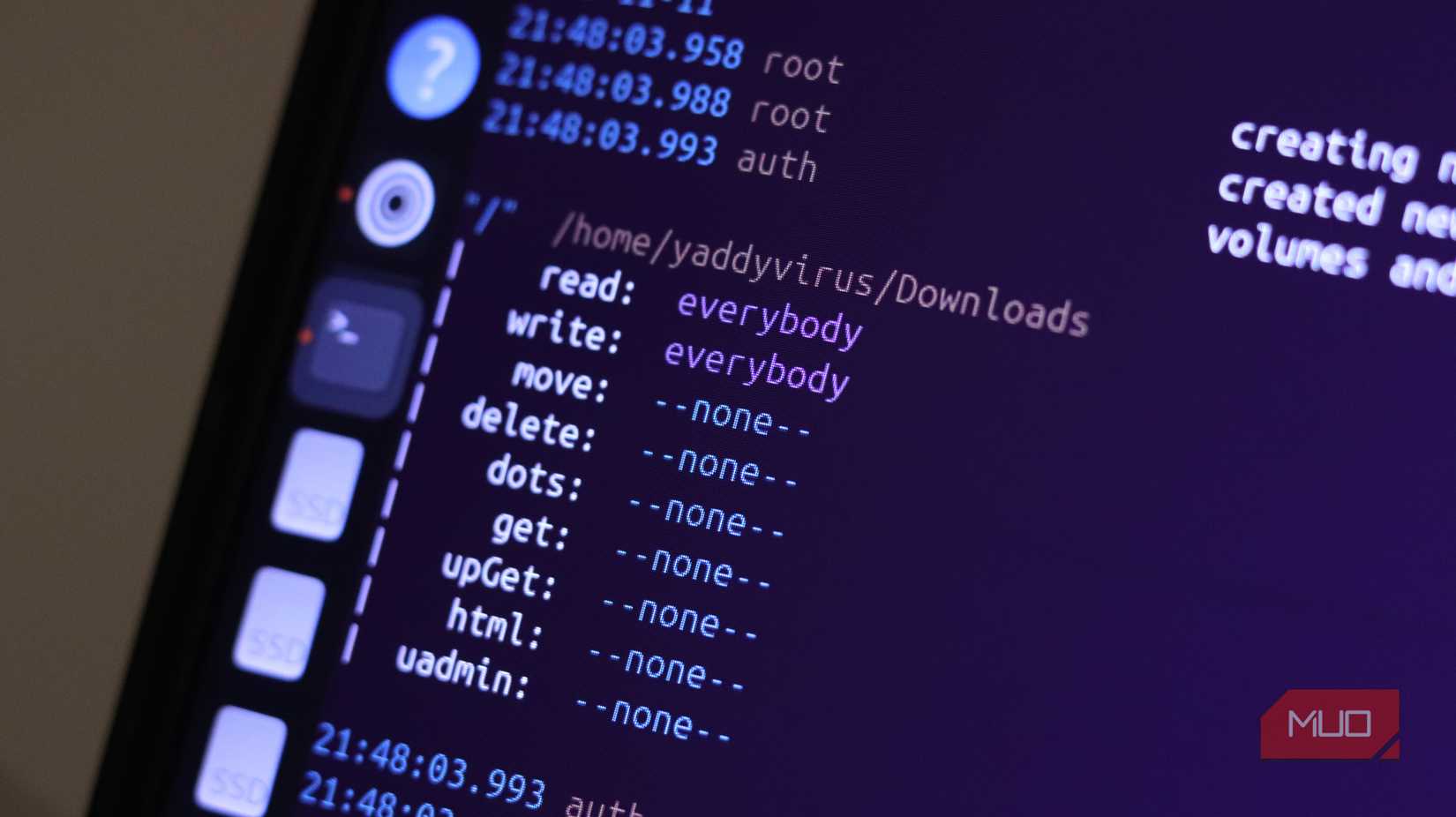 Copart file permissions in terminal.