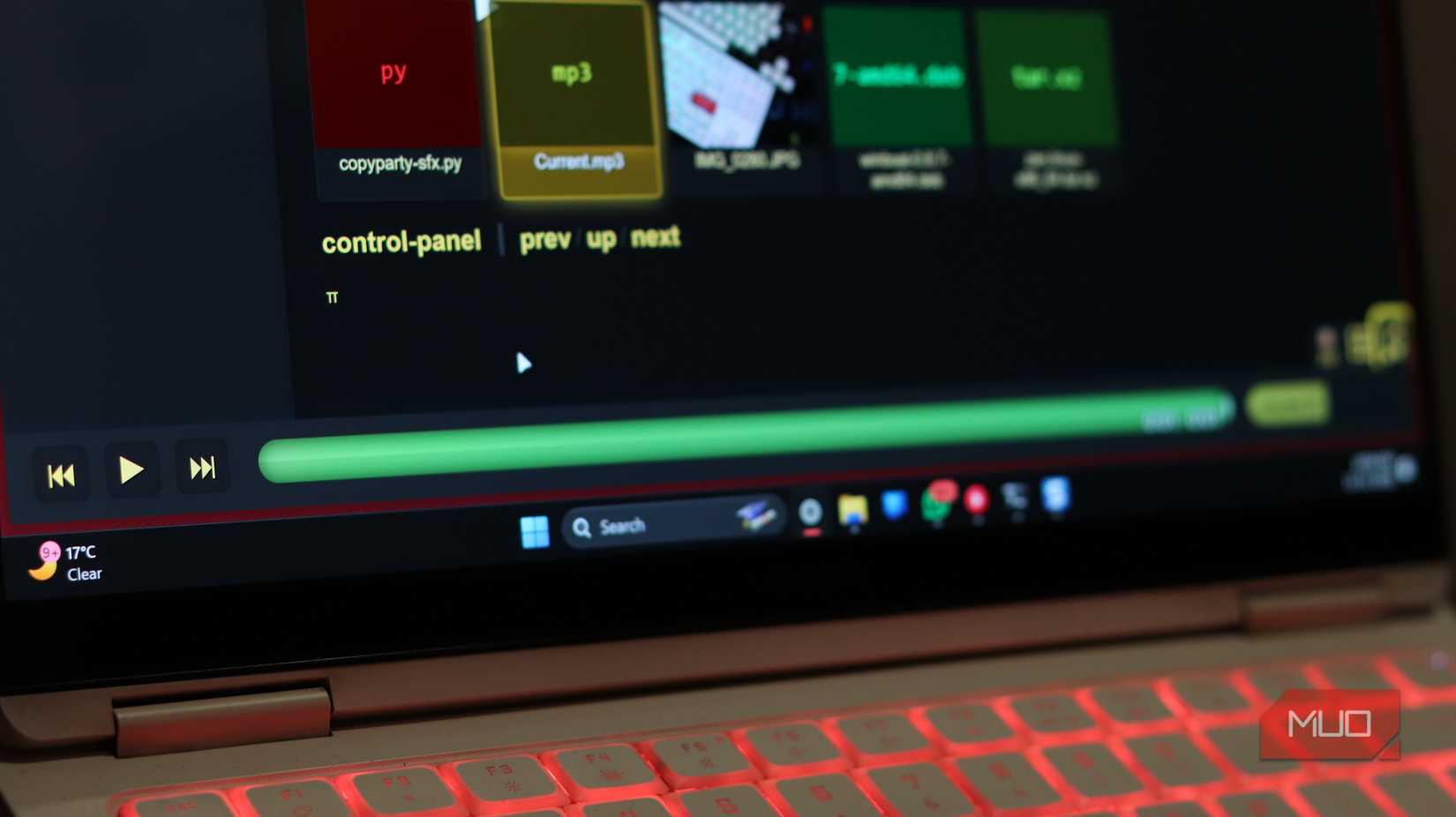 Copyparty media player.