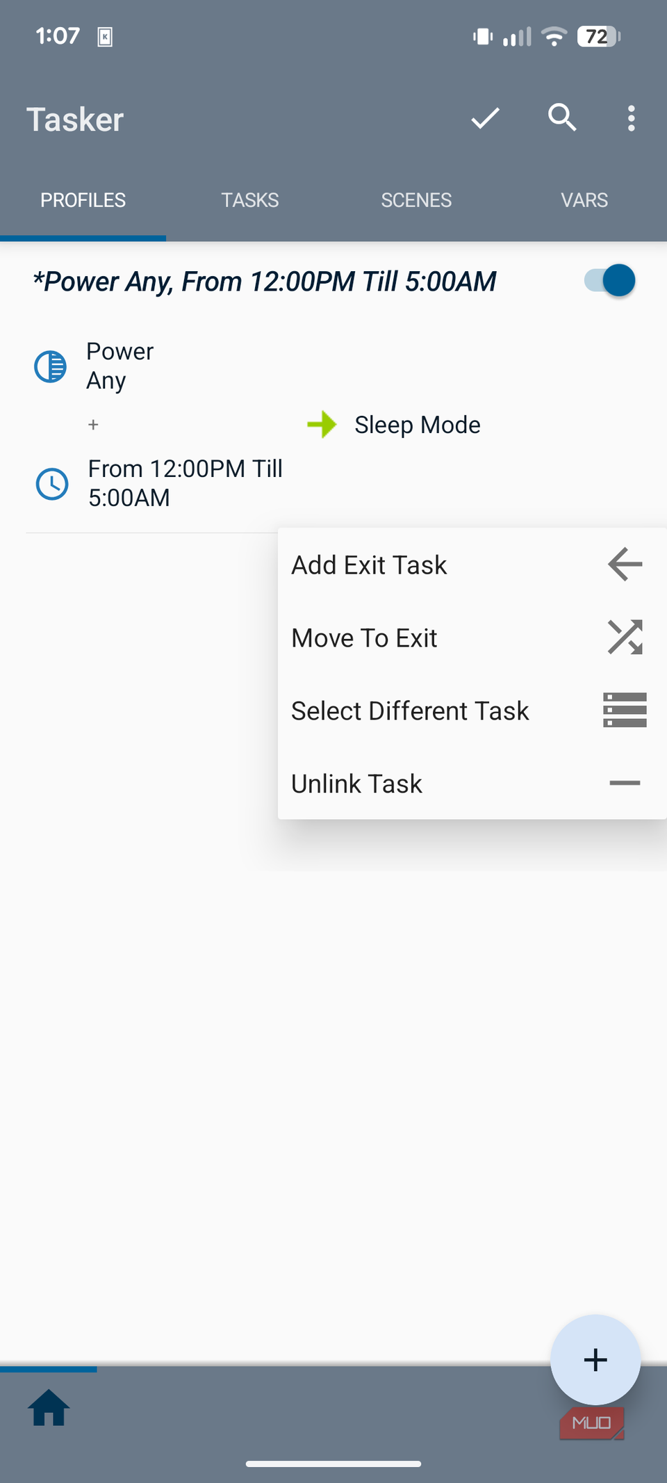 Set exit mode
