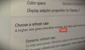 Display refresh rate settings in Windows settings.