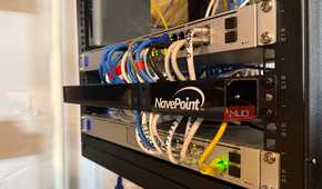 ethernet cables in cable organizer rack