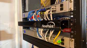 ethernet cables in cable organizer rack