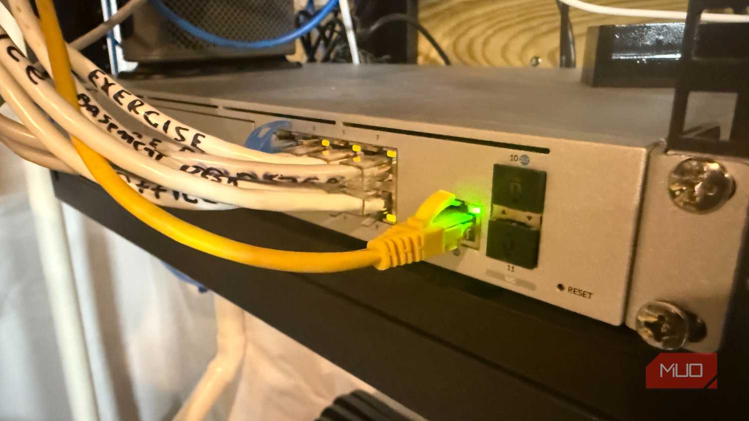 Ethernet cables plugged into ubiquiti dream machine