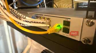 Ethernet cables plugged into ubiquiti dream machine