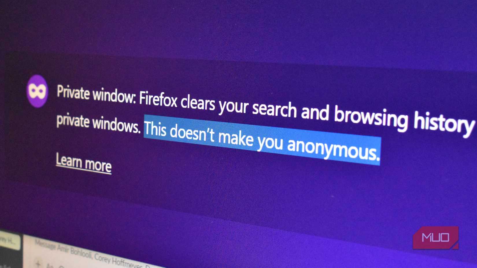 firefox private window warning.