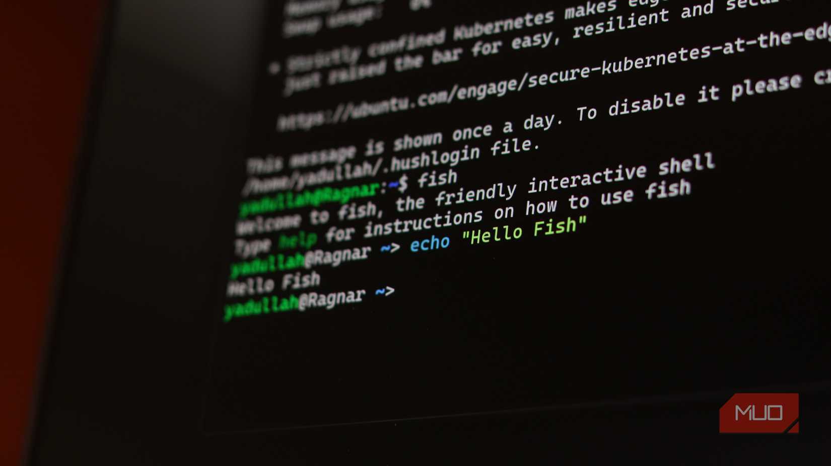 Fish shell running on Windows terminal.