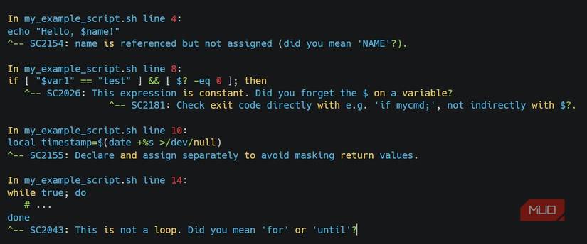 Fixing scripts with the spellcheck tool