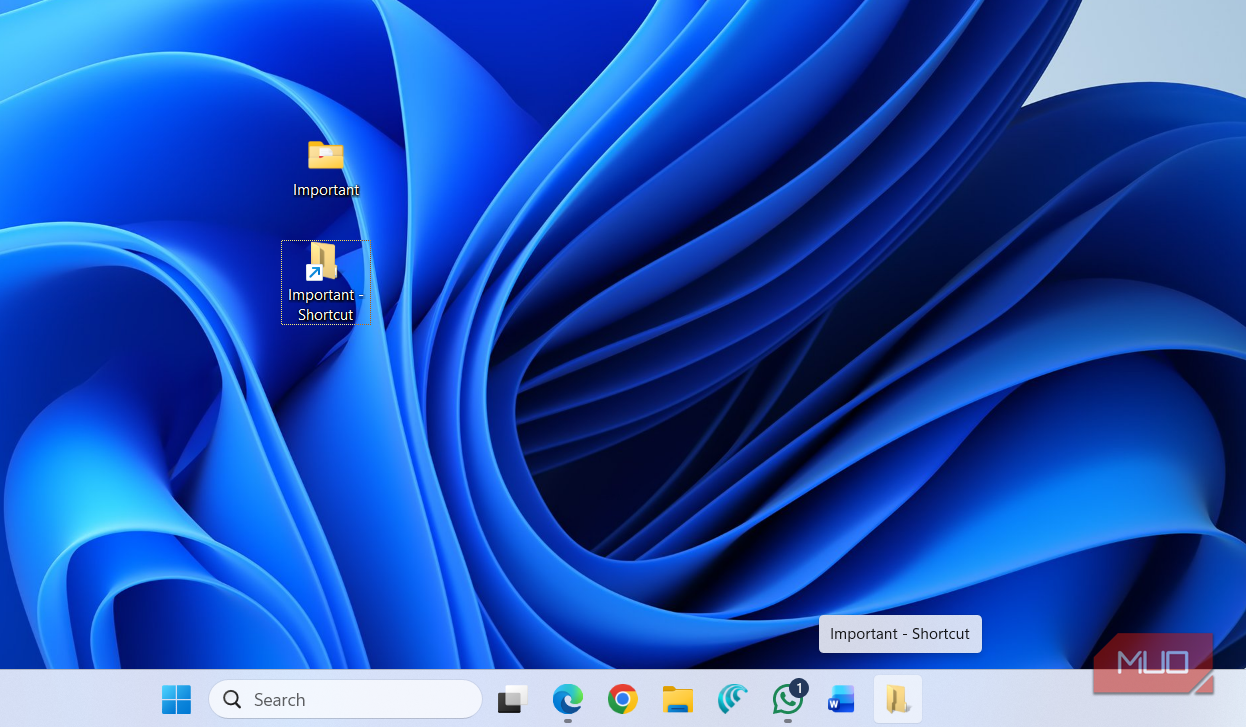 Folder pinned to Windows 11 taskbar