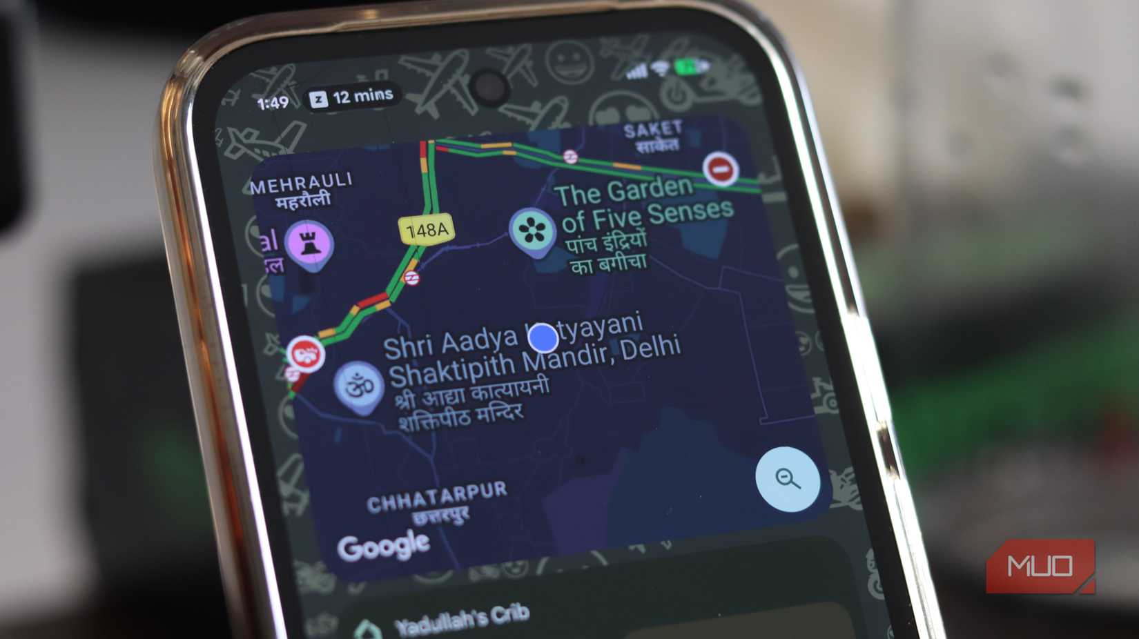 Google Maps live traffic widget.