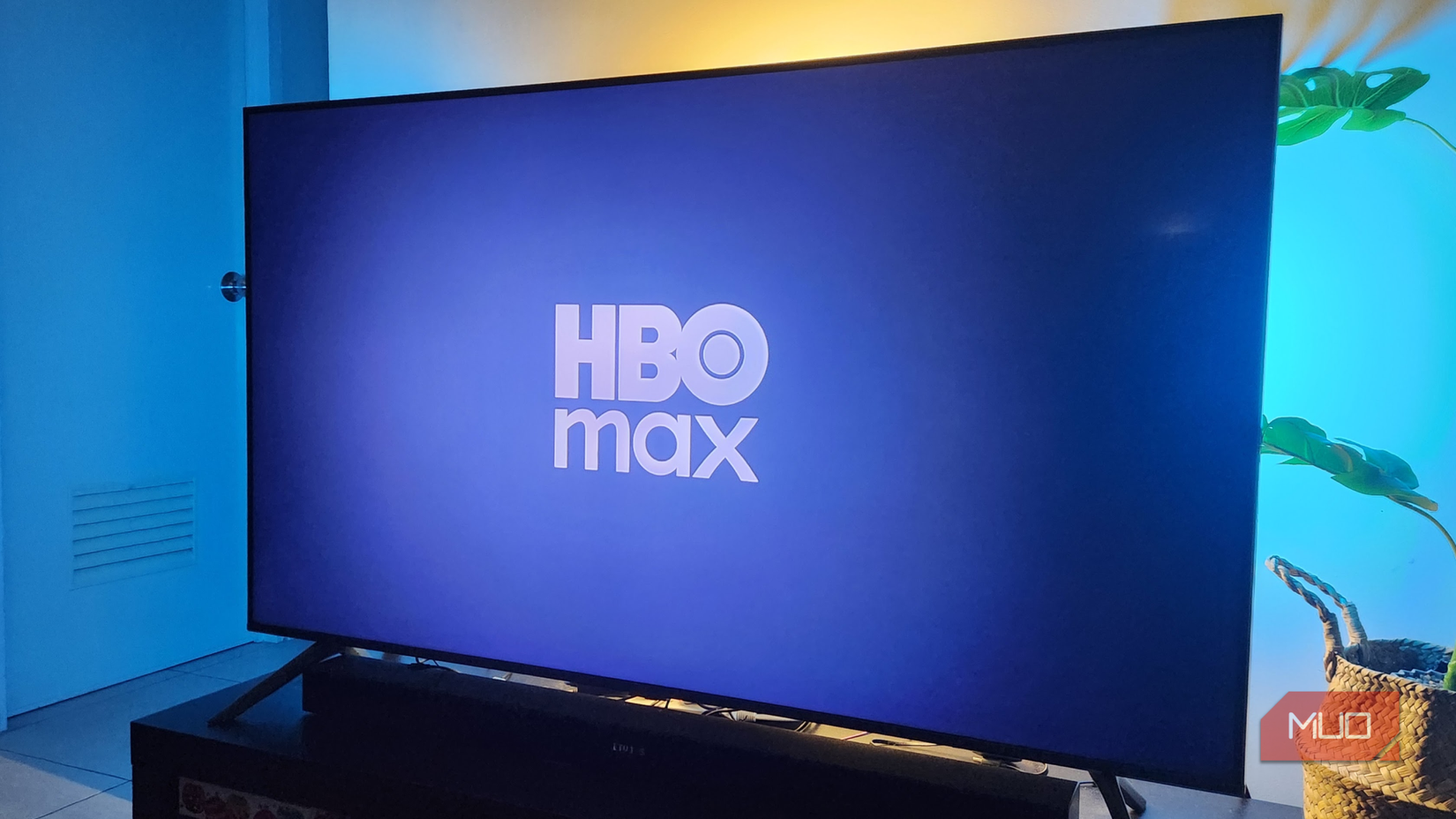 The HBO Max logo on a smart TV.