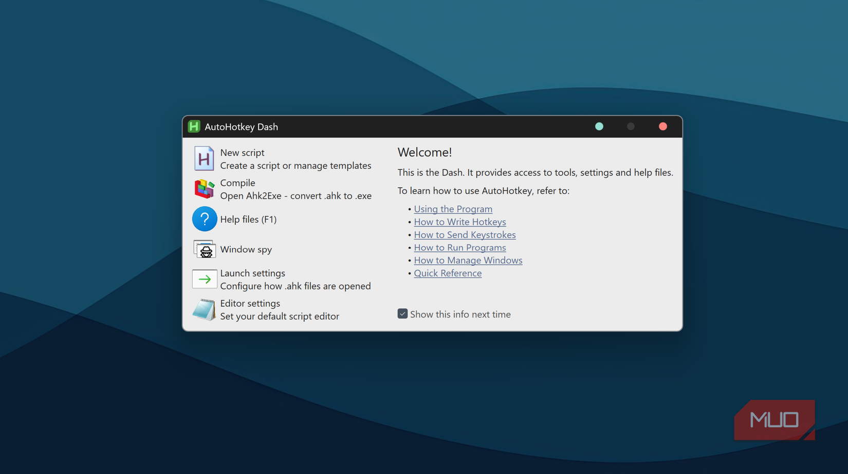 AutoHotkey v2 main menu