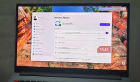 Laptop screen showing the Windows Update settings