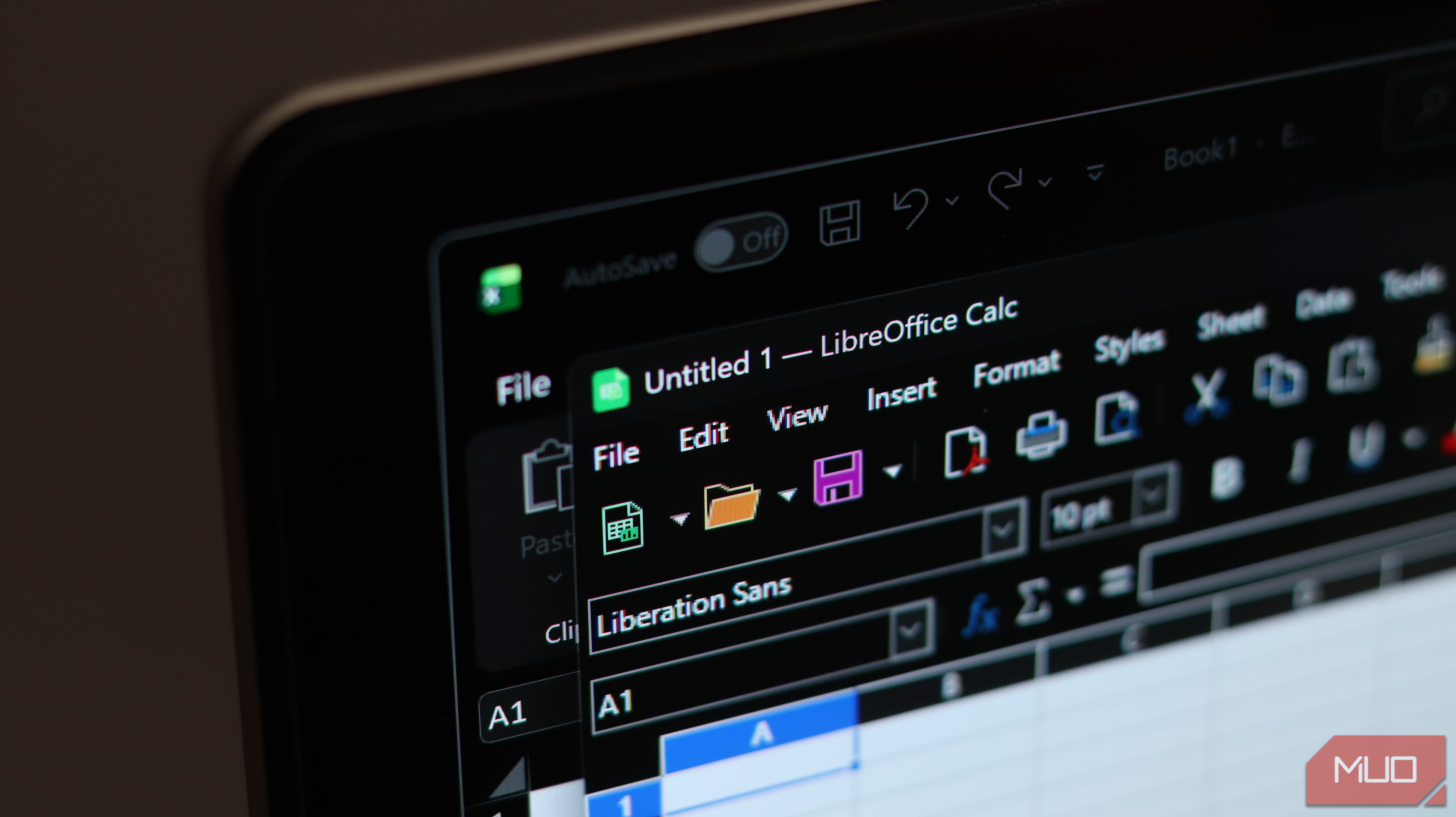 LibreOffice Calc and Excel on Windows 11.