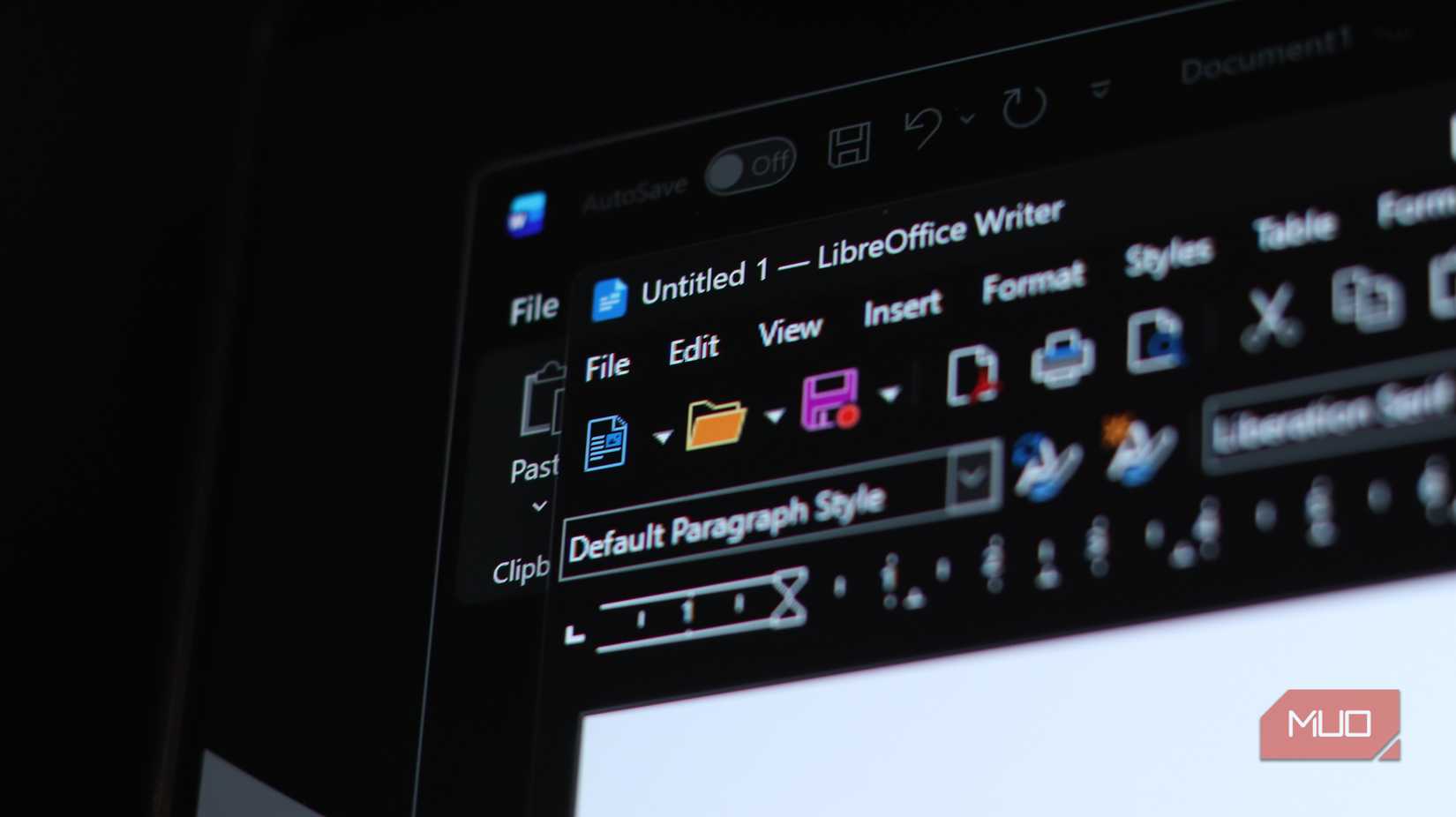 LibreOffice Writer and Word open on Windows 11.