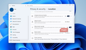 Location access history in Windows 11 settings