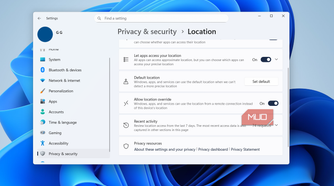 Location access history in Windows 11 settings
