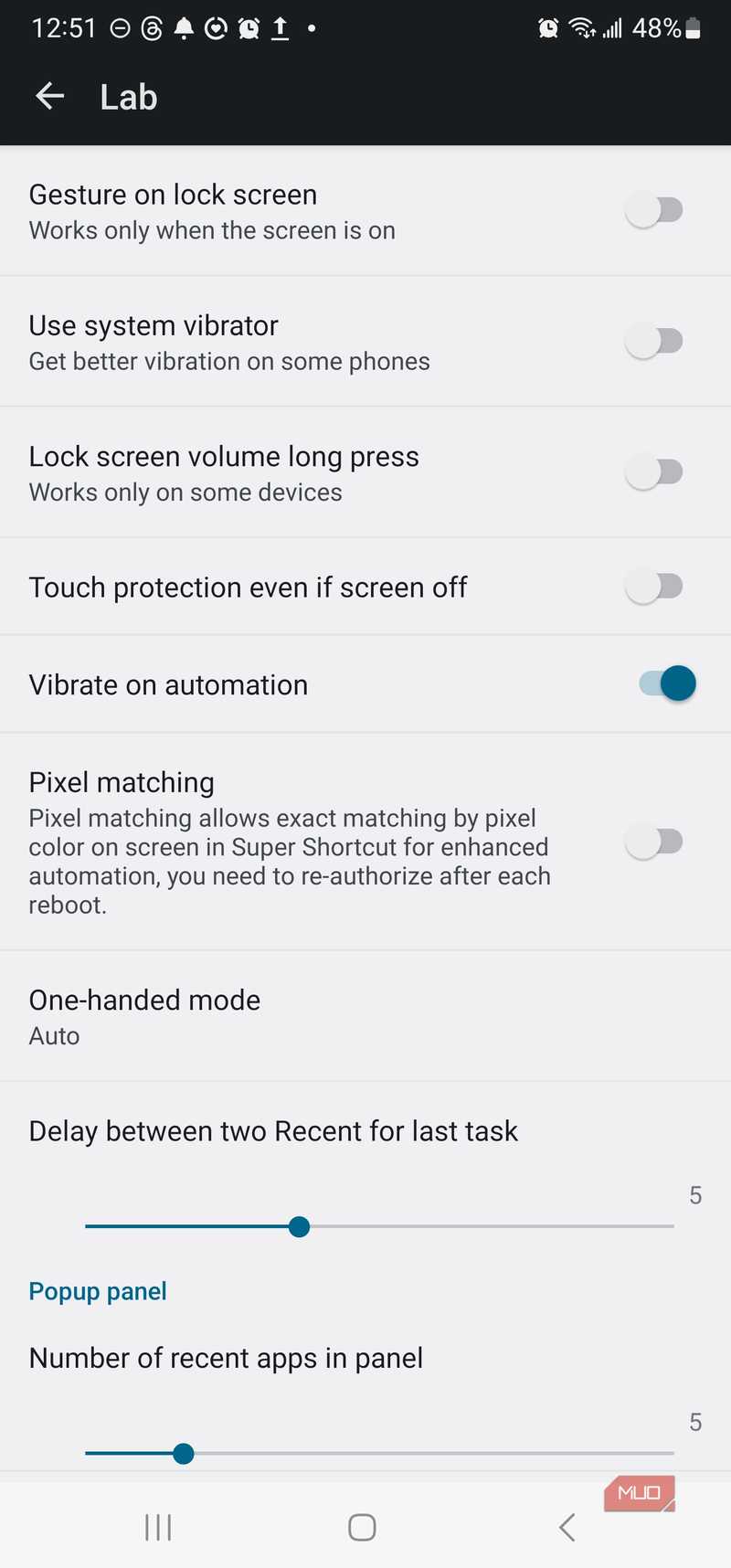 تنظیمات برنامه Micro Gesture در اندروید (2)