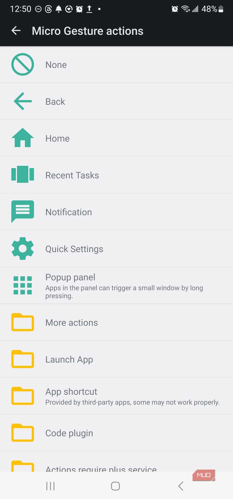 تنظیمات برنامه Micro Gesture در اندروید (3)