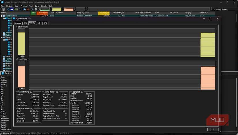 Monitoring system performance while running heavy programs