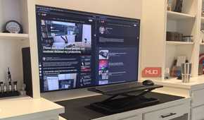 mountit keyboard tray with samsung frame tv 55