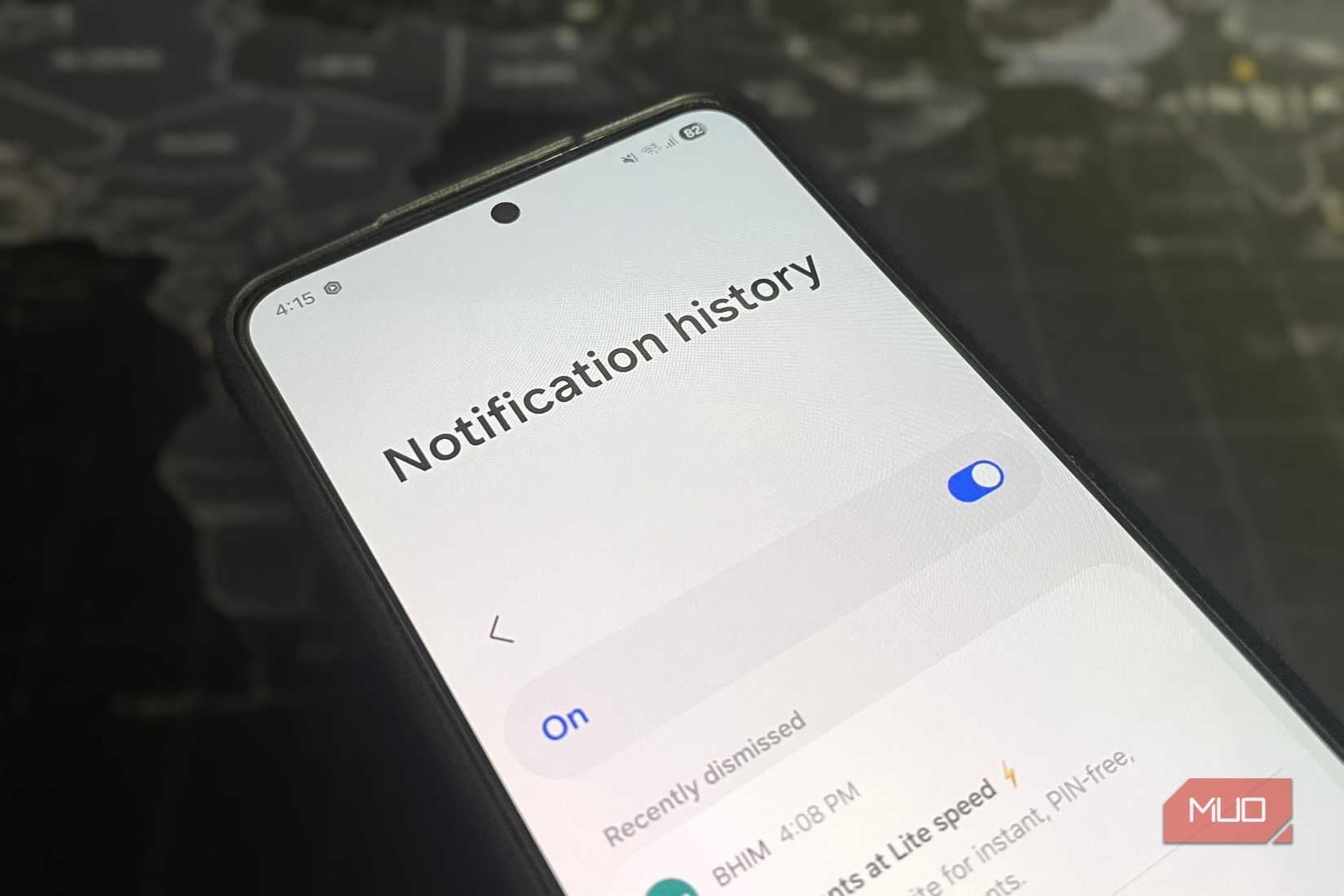 Notification history on Android phone