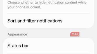 Notification settings on Android phone