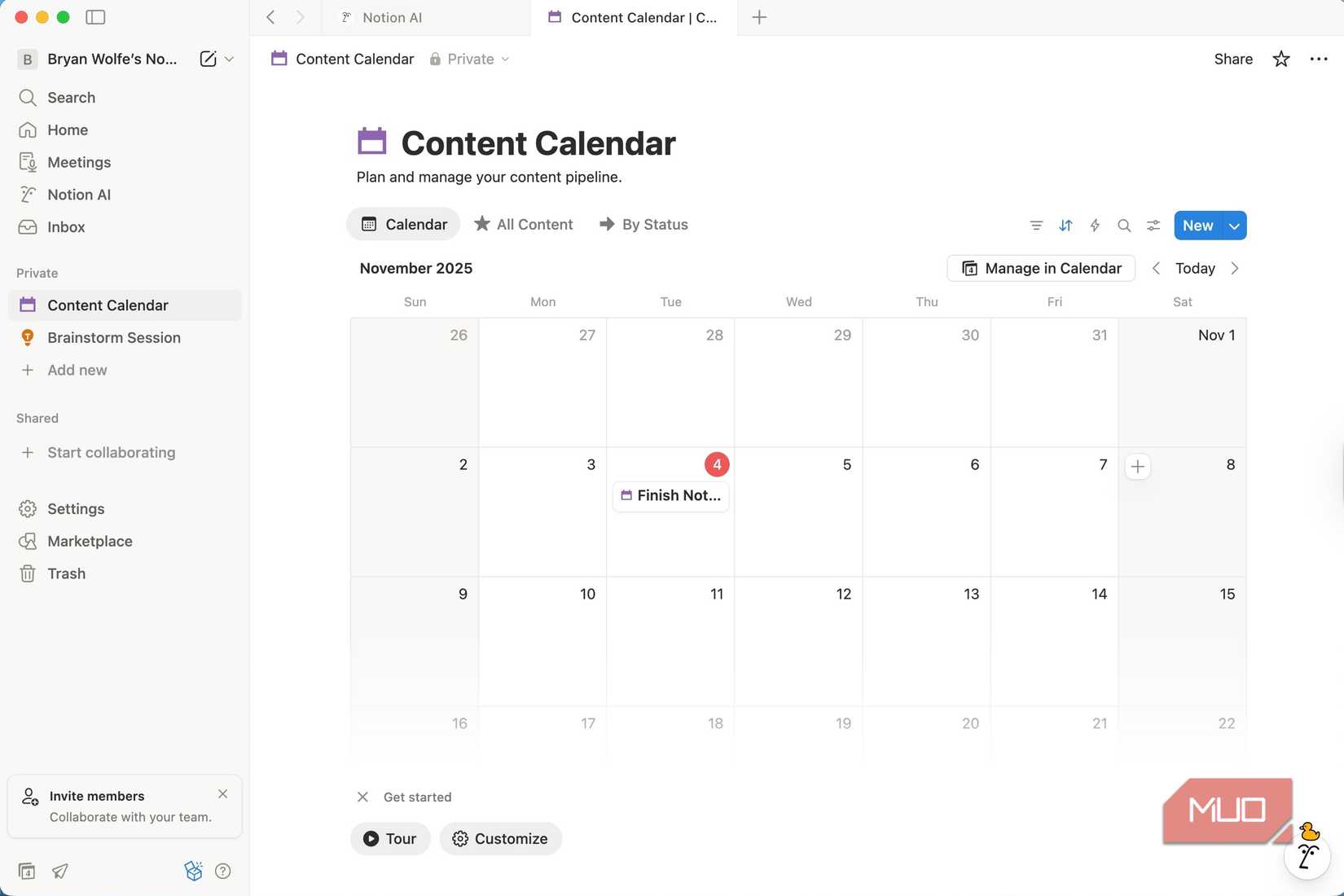 The Notion Calendar on desktop.