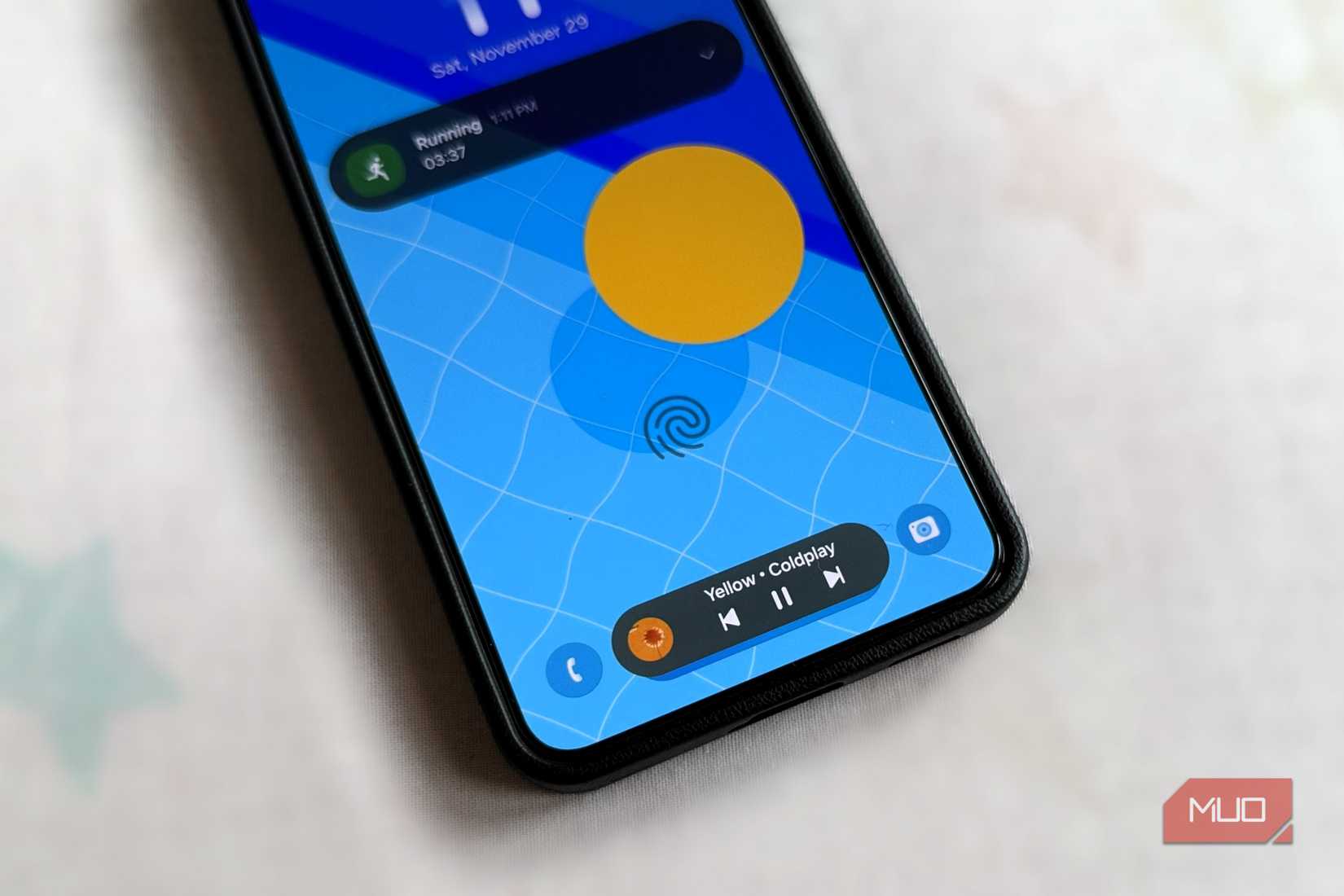 Now bar music player on Samsung phone