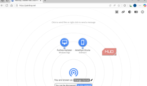 PairDrop showing nearby devices on PC