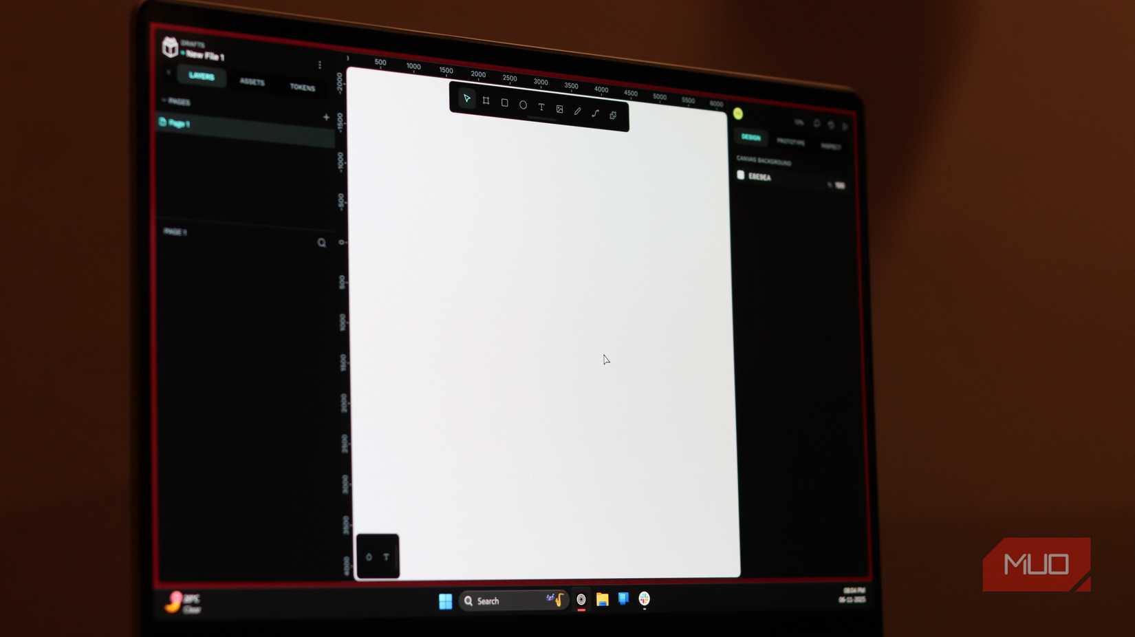 Penpot blank page document.