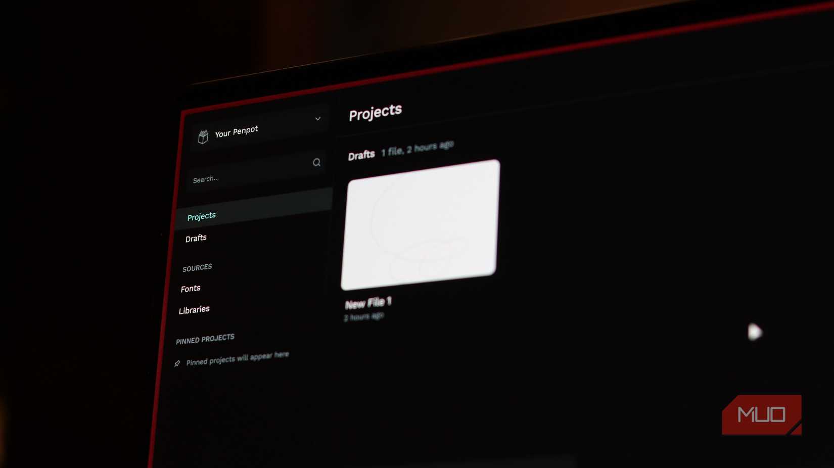 Penpot projects screen.