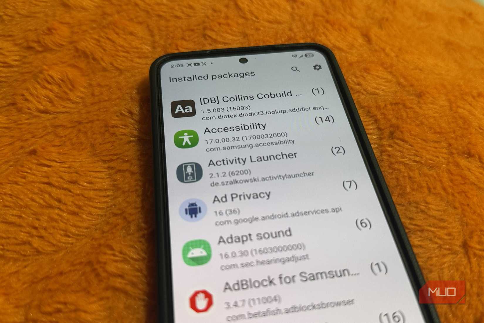 Phone showing Activity Launcher app