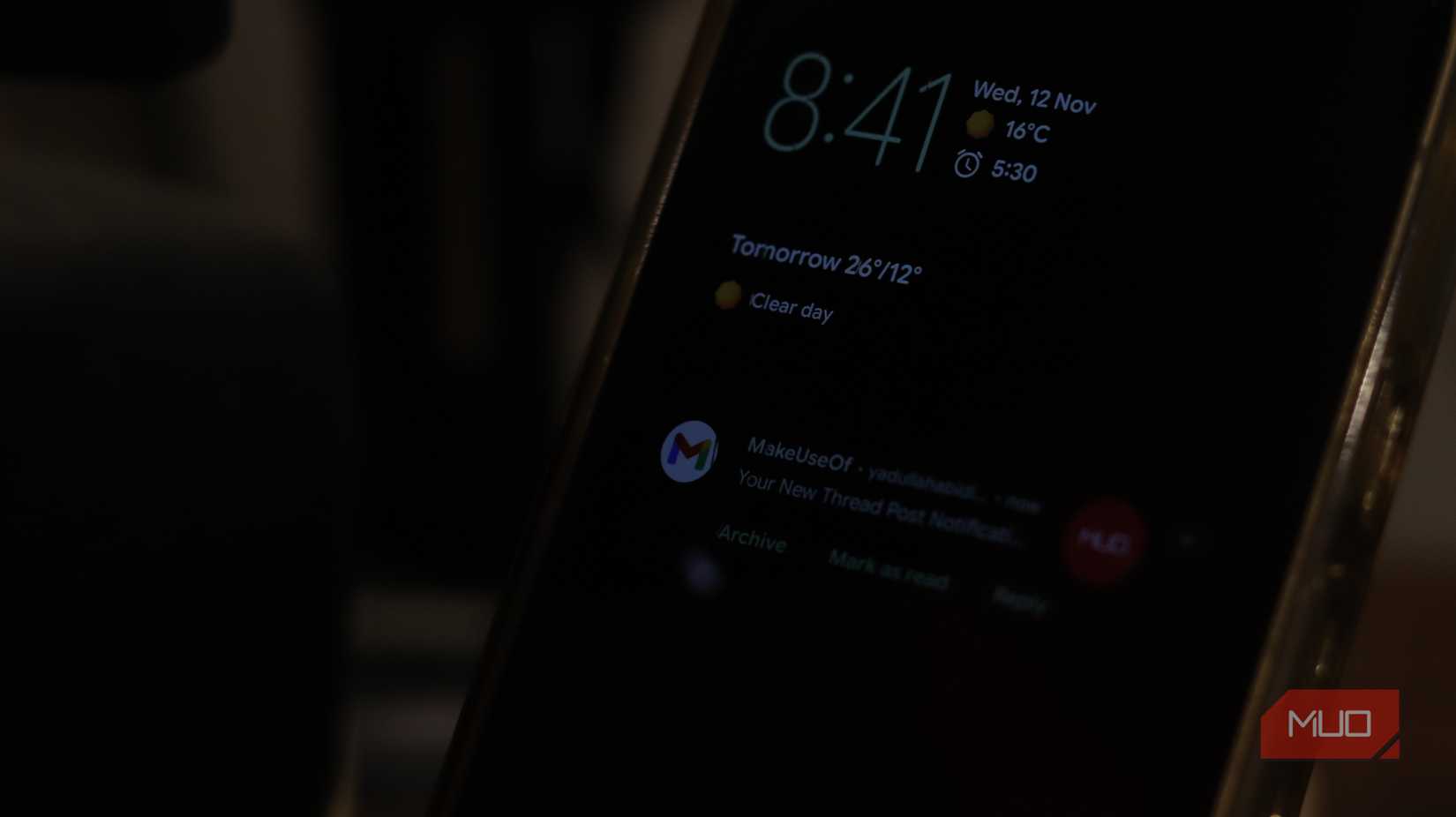 Pixel 9a with gmail notification on always on display.