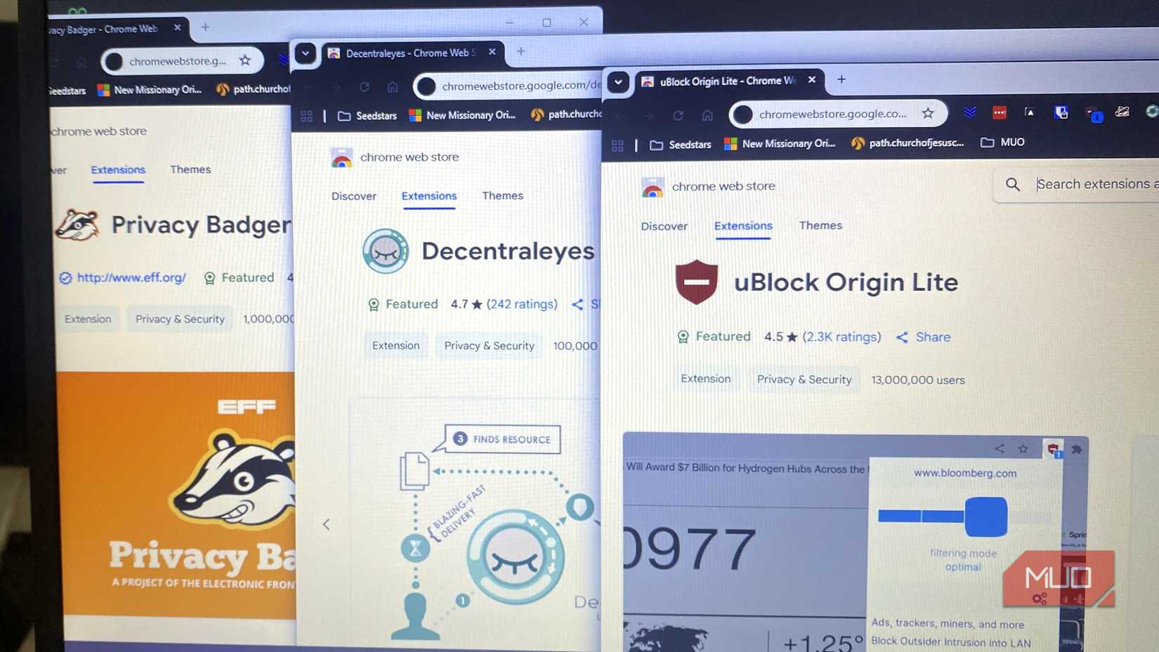 Privacy extensions  for Chrome browser
