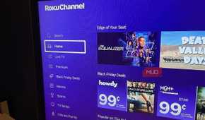 The menu of The Roku Channel
