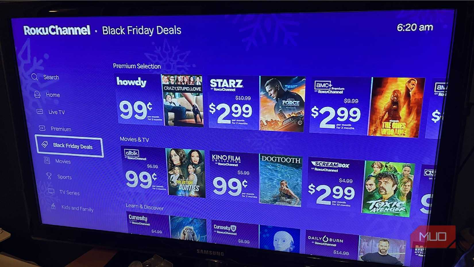 Streaming deals in the Black Friday portion of The Roku Channel