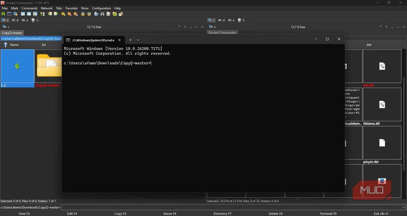 Running commands straight from Double Commander