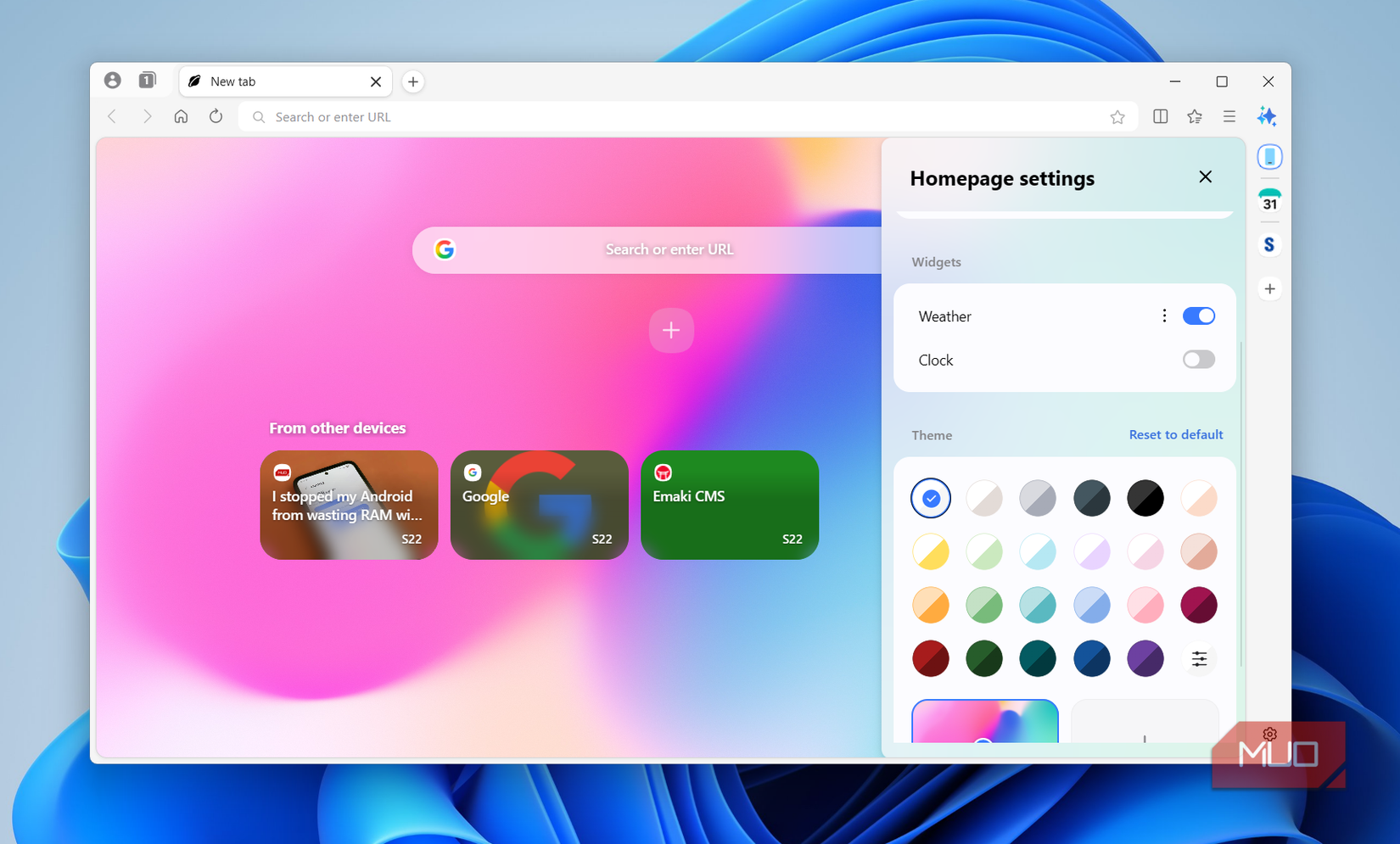 Página de inicio de Internet de Samsung