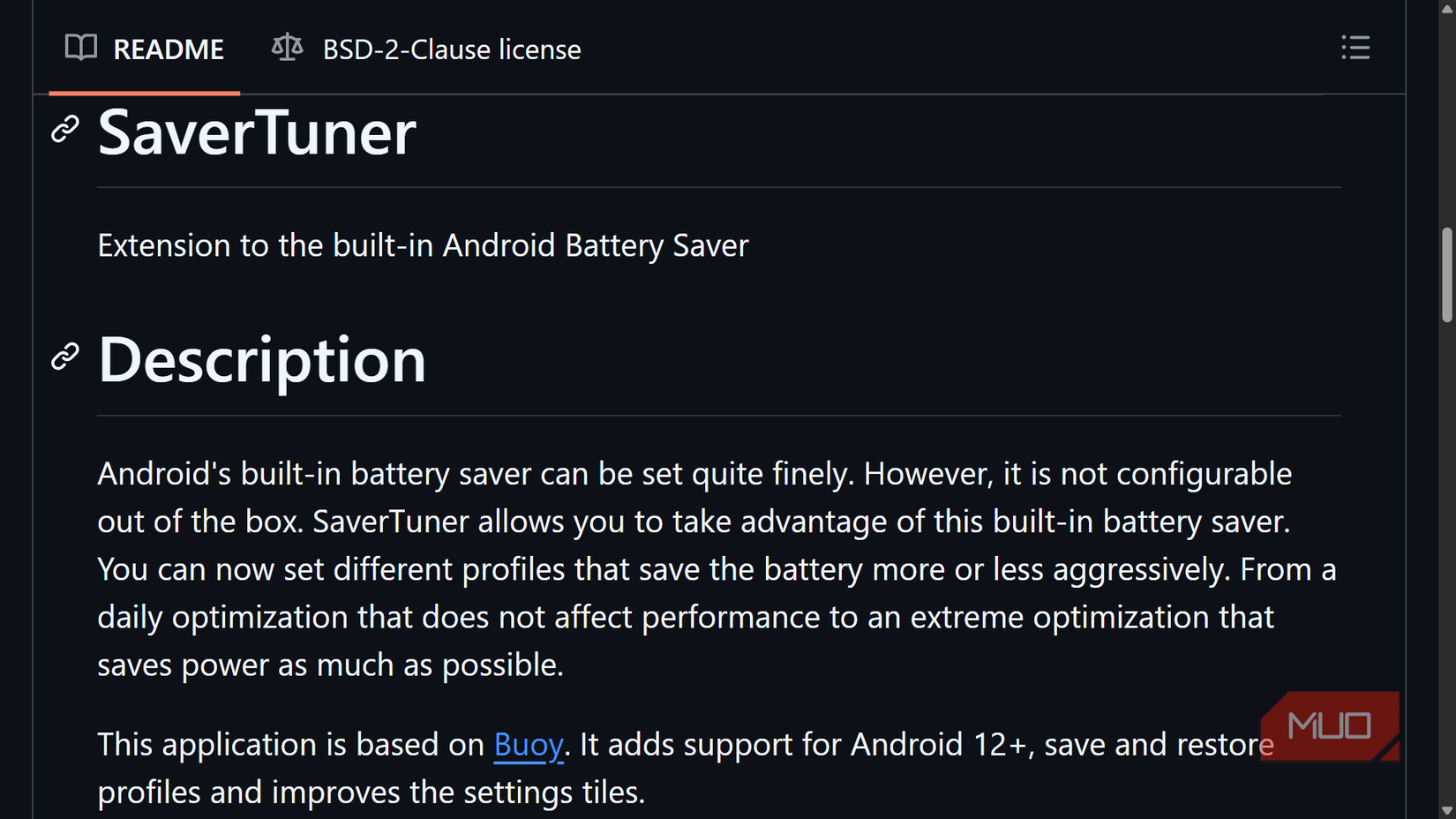 SaverTuner app description page on GitHub.
