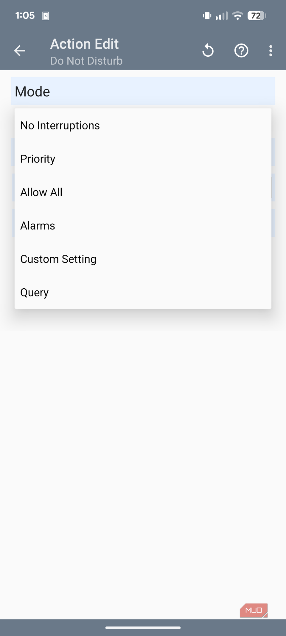 Set action mode