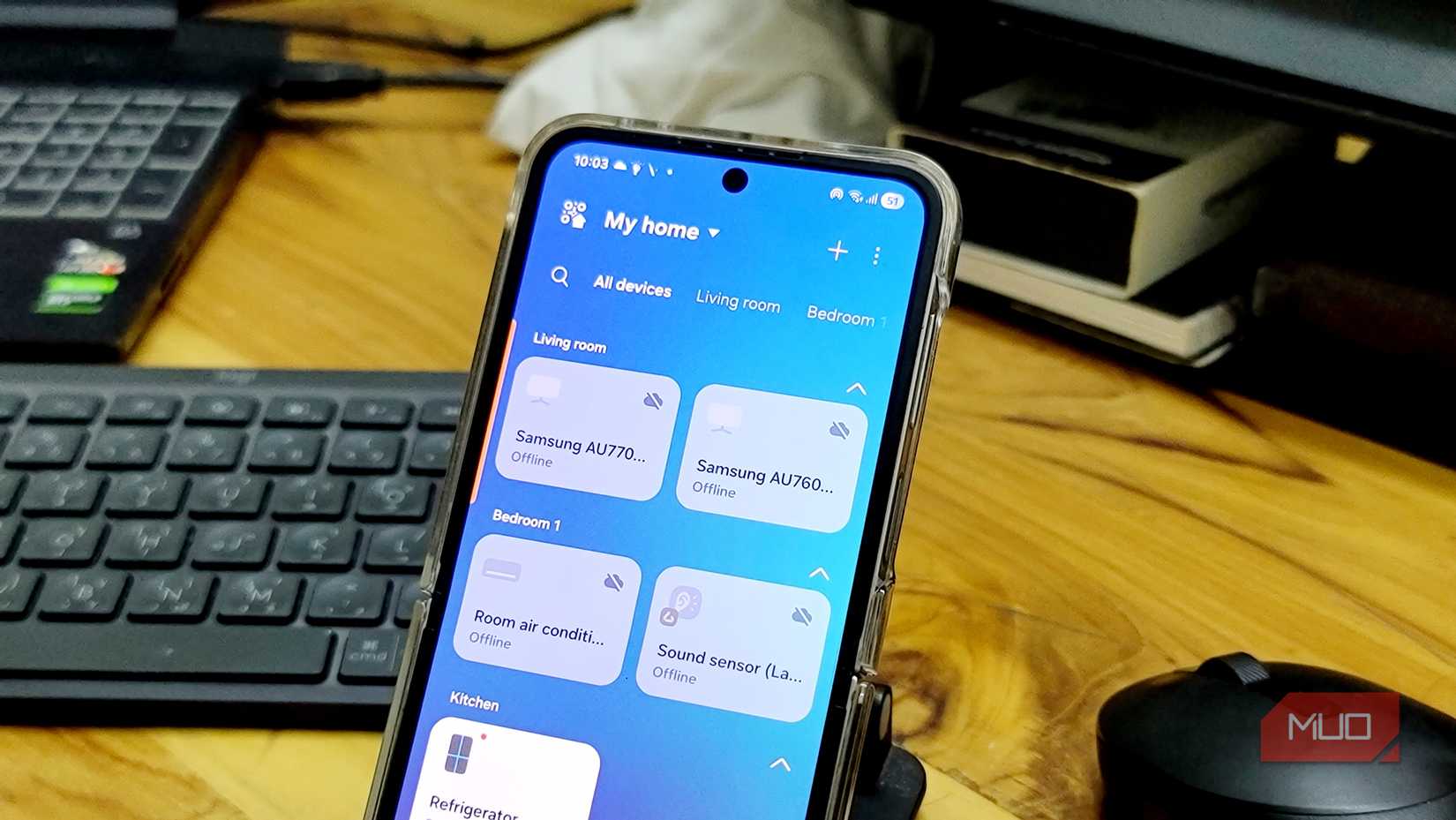 SmartThings app open on a Samsung Galazy Z Flip 6