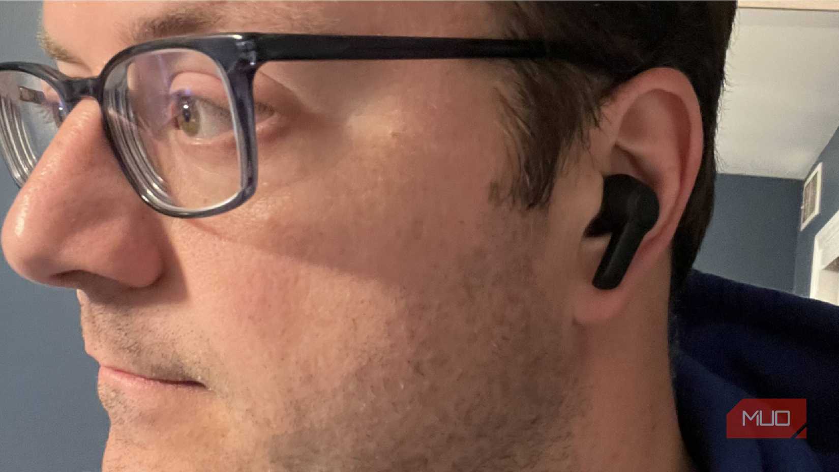 Wearing Soundpeats T3 earbuds