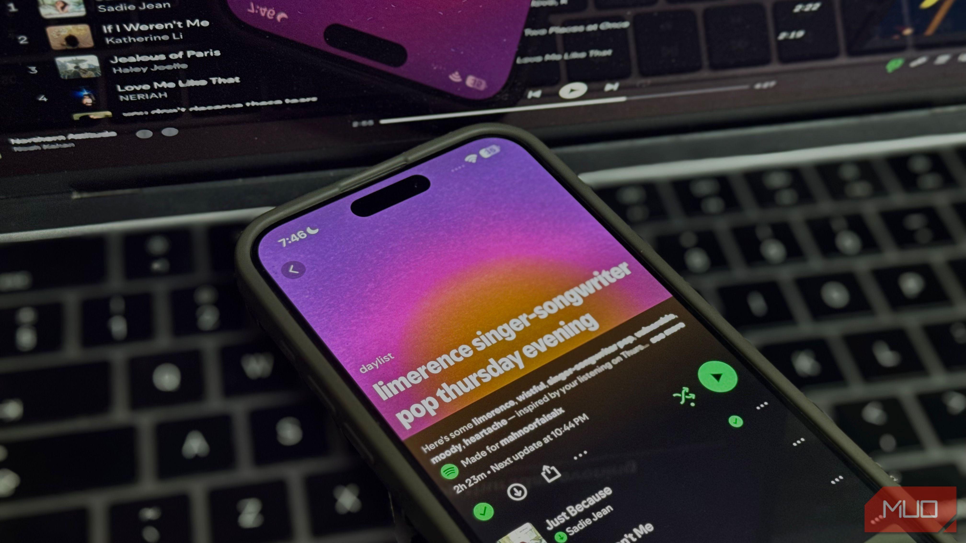 Spotify Daylist displayed on iPhone